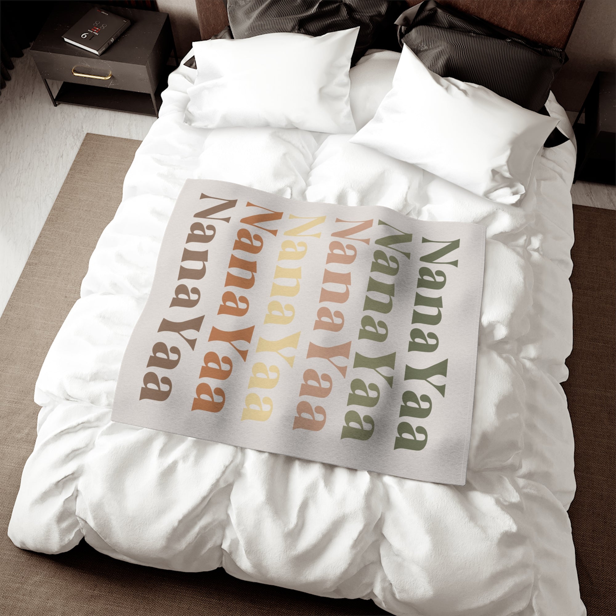 Ombre Serif Font Personalized Repeat Name Sweatshirt Blanket