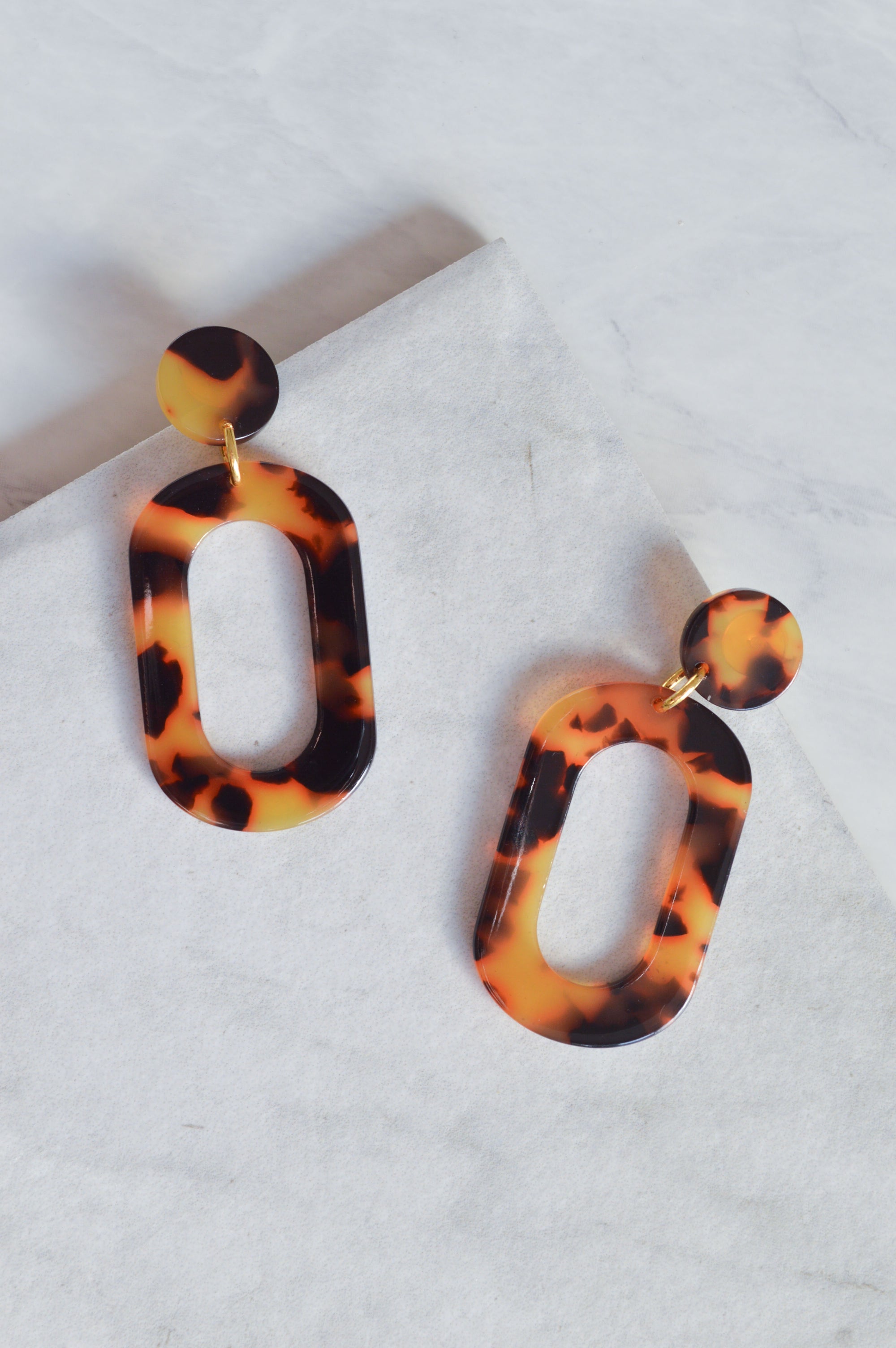 Isle Brown Tortoiseshell Drop Earrings