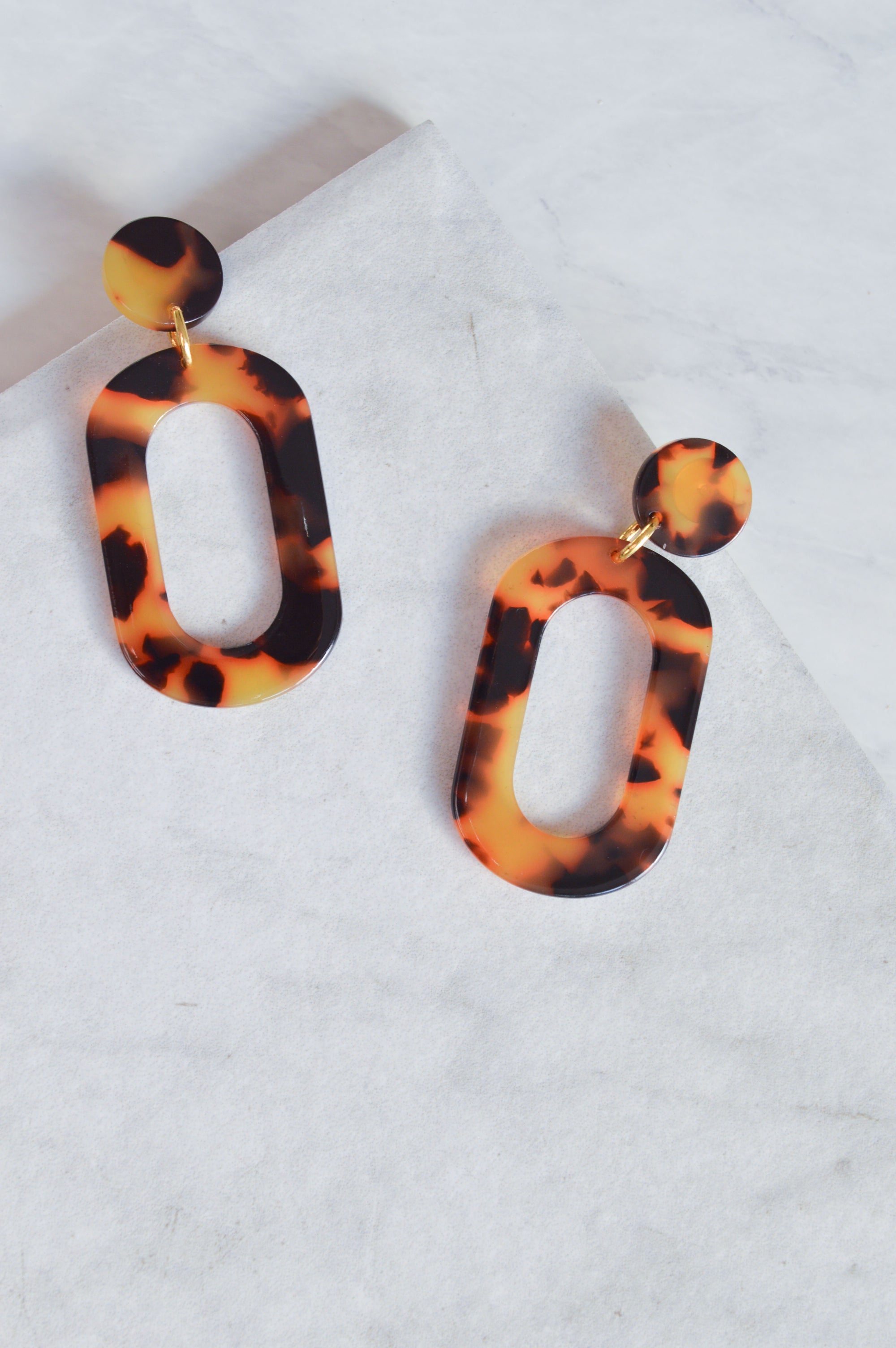 Isle Brown Tortoiseshell Drop Earrings