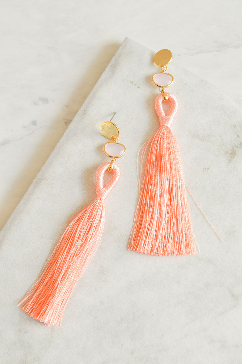 Eze  Tassel Earrings | Pink